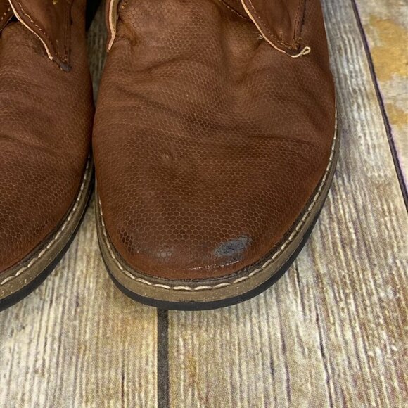 Kenneth Cole Reaction Tan Vegan Leather Lace-Up Ankle Boots Men's Size 9 - Picture 7 of 9